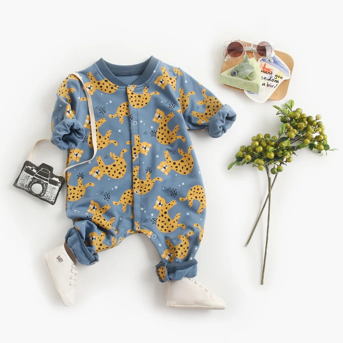 Cartoon Baby Rompers Long Sleeve Infants Jumpsuit