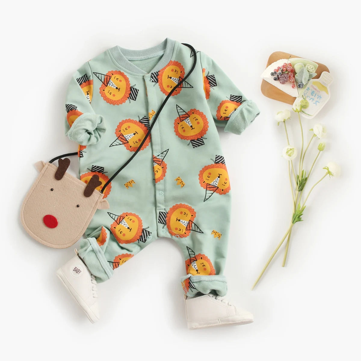 Cartoon Baby Rompers Long Sleeve Infants Jumpsuit