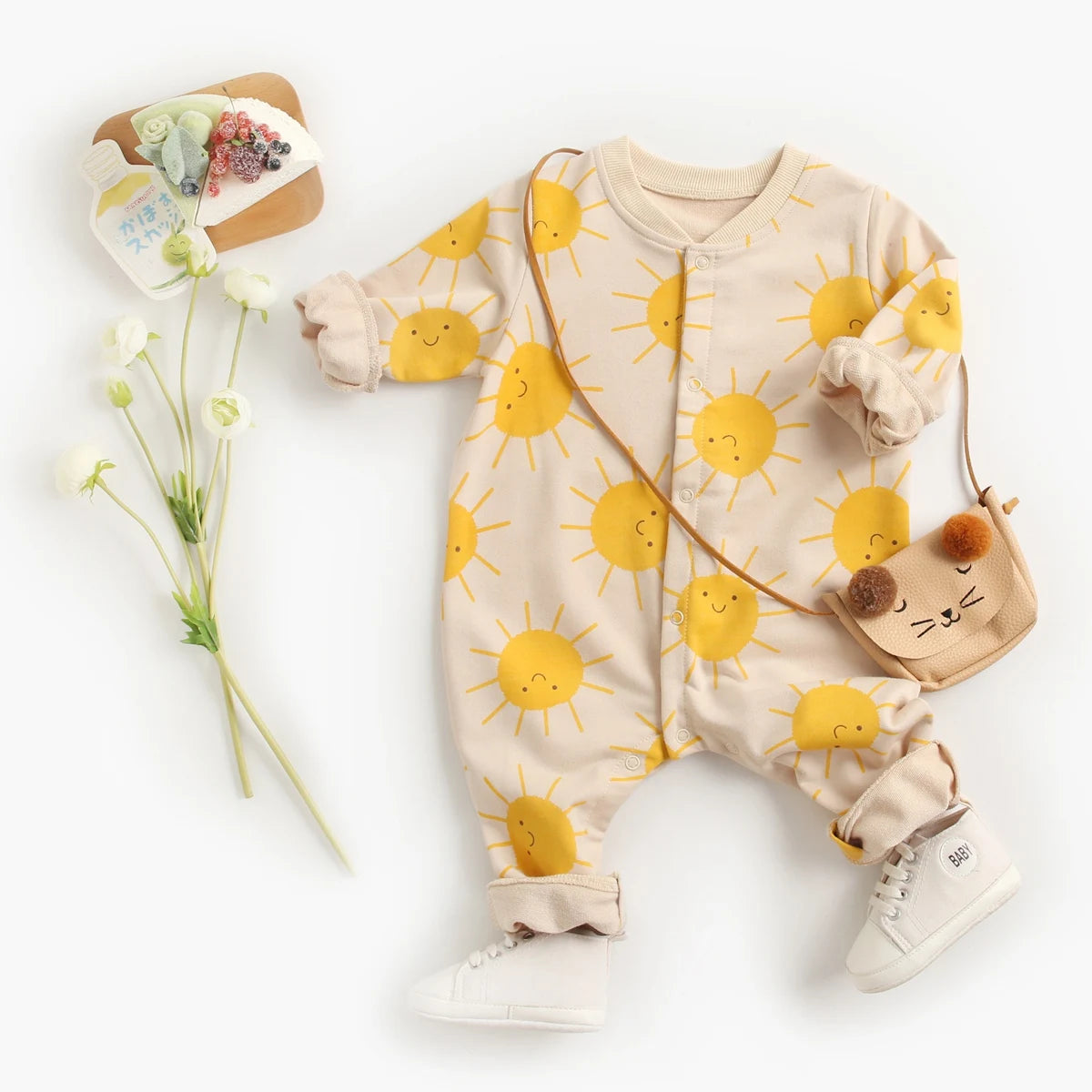 Cartoon Baby Rompers Long Sleeve Infants Jumpsuit
