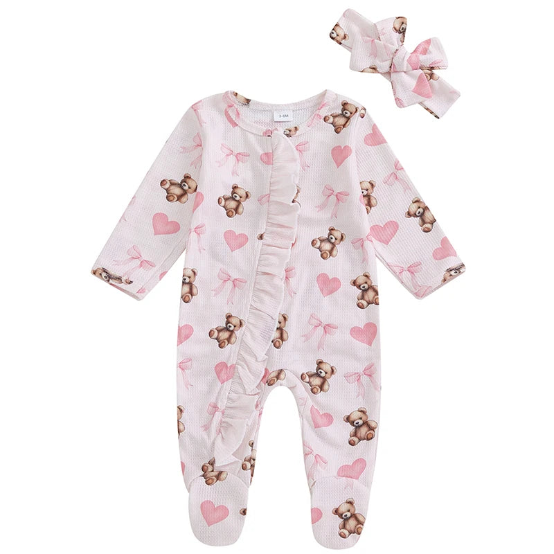 Baby Girls Footies Rompers Valentine s Day
