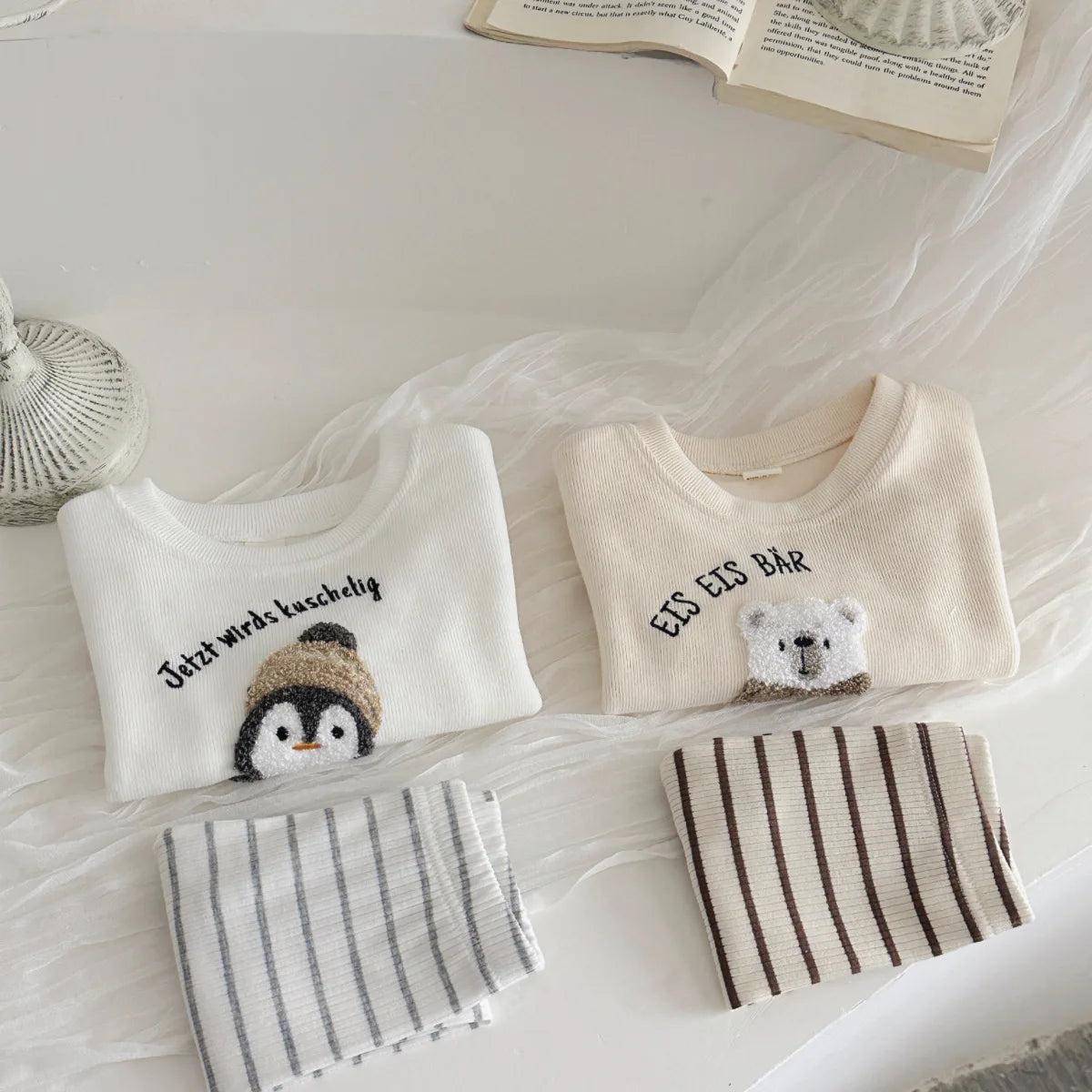 Cartoon Bear Sweatshirt and Long Pants set