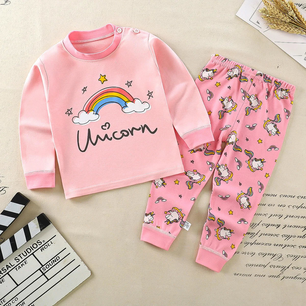 Cartoon Pajamas Baby Boys Girls Sleepwear Home Clothes Cotton