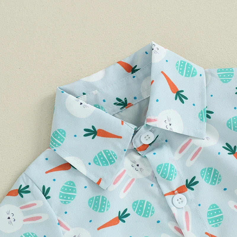 Bunny Carrot Short Sleeve Shirt and Solid Color Shorts