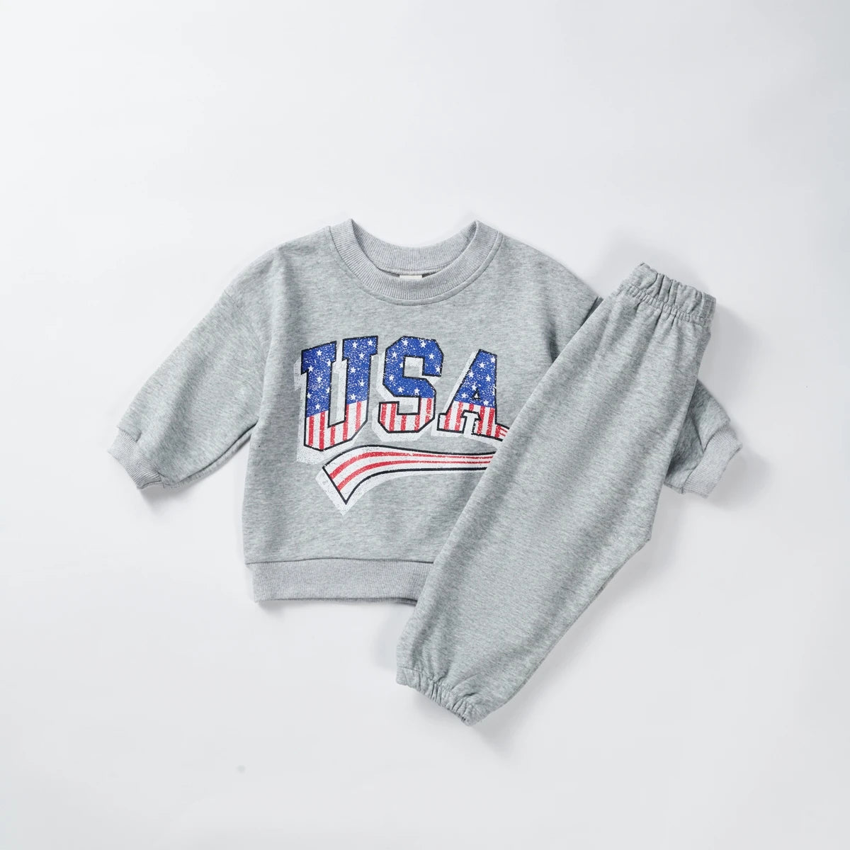 USA Printing Tshirt +shorts Clothes Toddler Clothing Sets