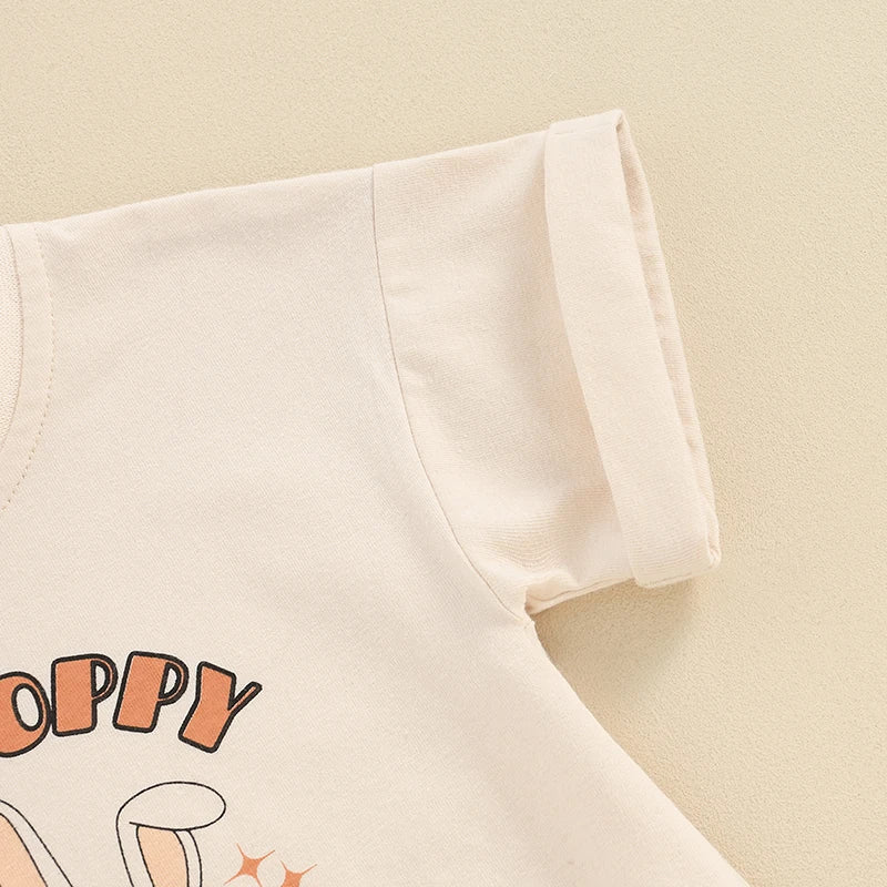 Bunny Printed Short Sleeve Romper