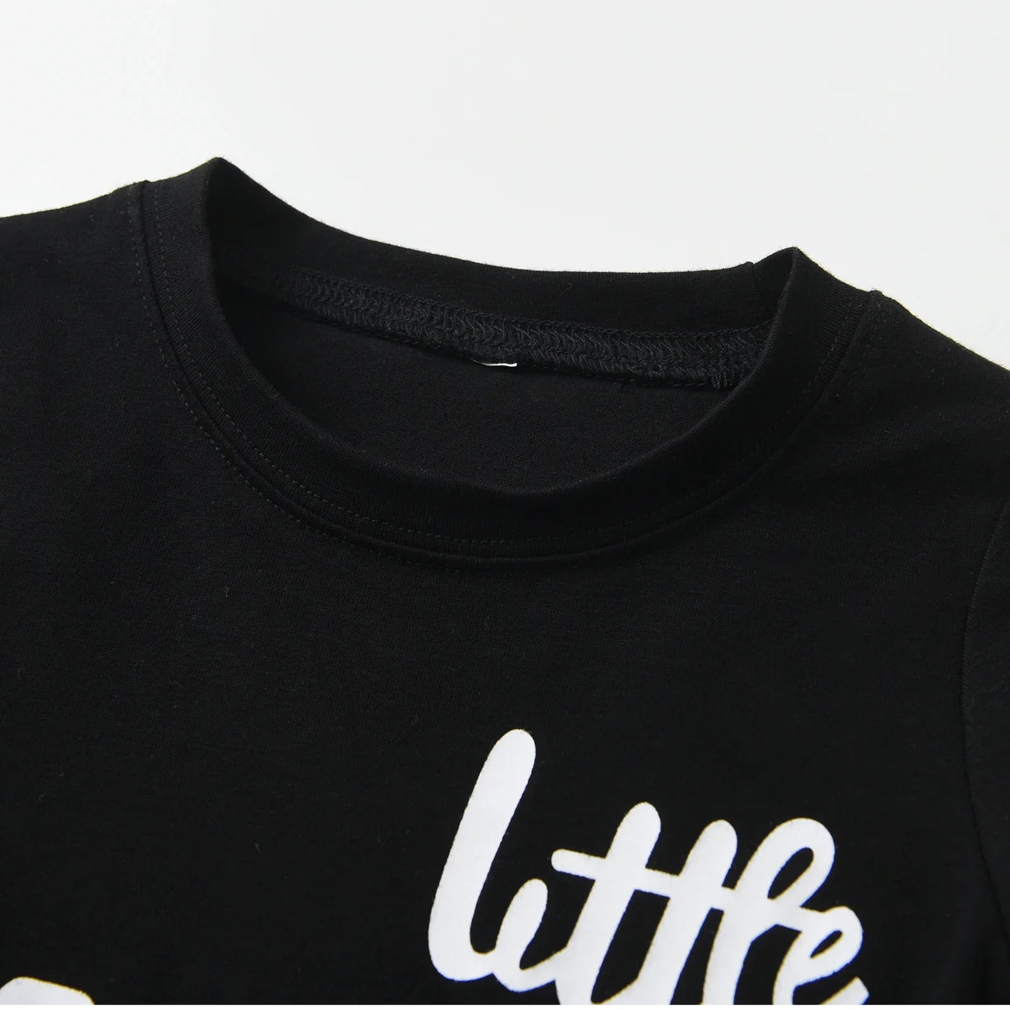 "Little Man" Short Sleeves Letters Printed Tee and Shorts