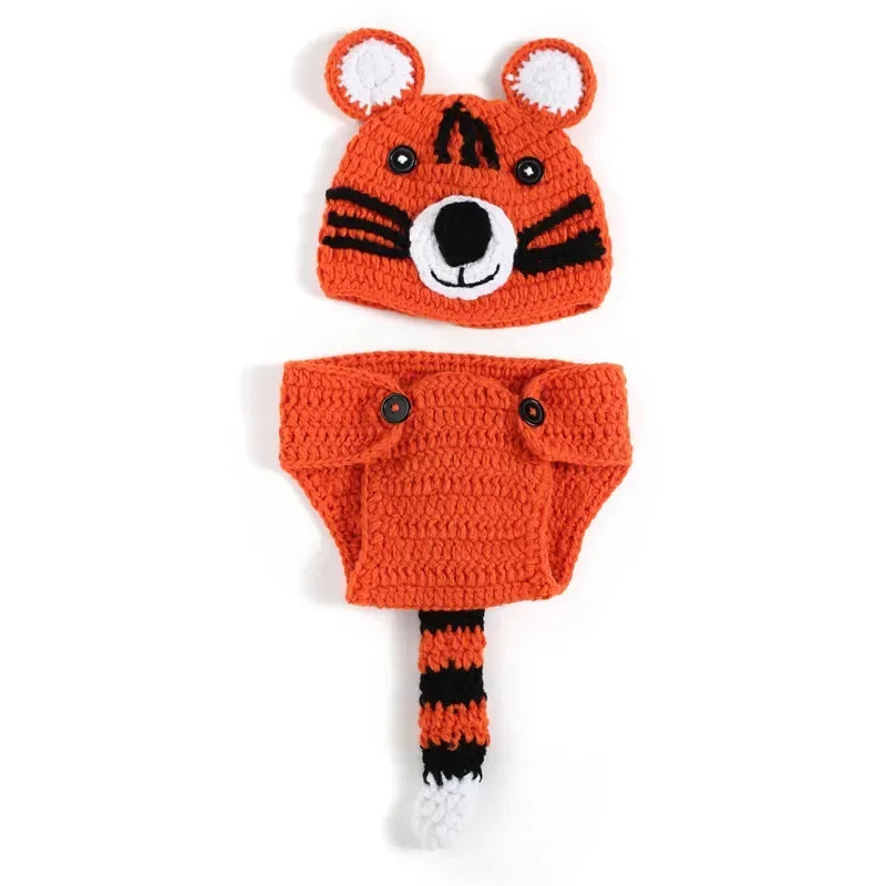 Lovely Dog Photo Shoot Props for Newborns Photography Accessories Boy Girl Birth Clothes Set New Born Knitted Costume Outfit