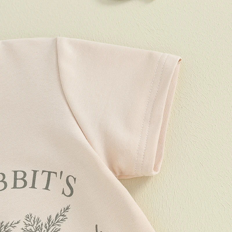 Short Sleeve T-Shirts, Carrot Print Flare Pants