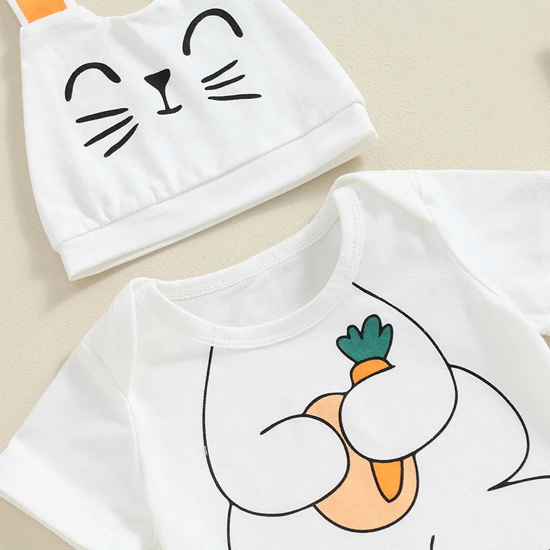 Short Sleeve Bunny with Long Rabbit Ear Hat Set
