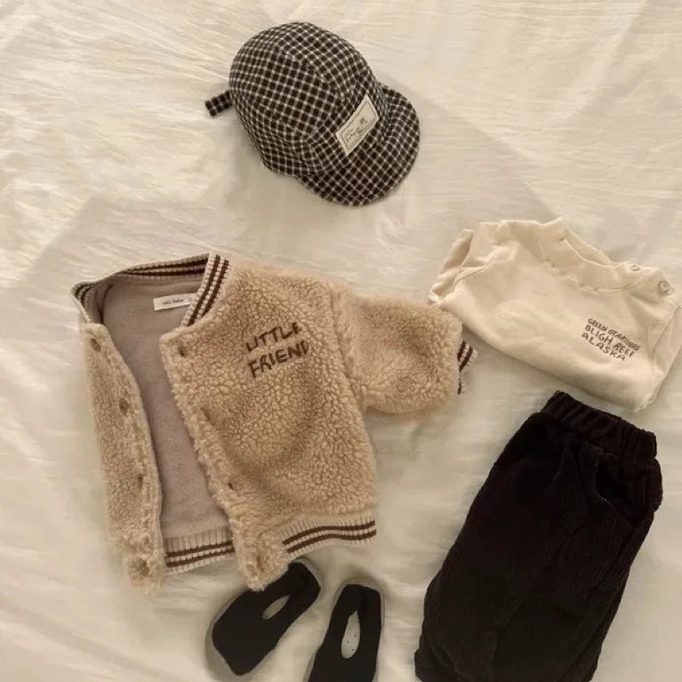 Winter Baby Plus Velvet Baseball Coat