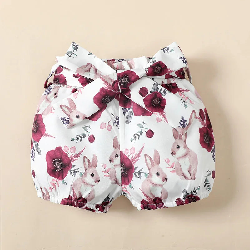 Short Sleeve Romper with Shorts with Hairband Set