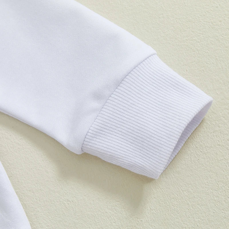 Valentine Outfit Duck Embroidery Long Sleeve Sweatshirt and Elastic Pants