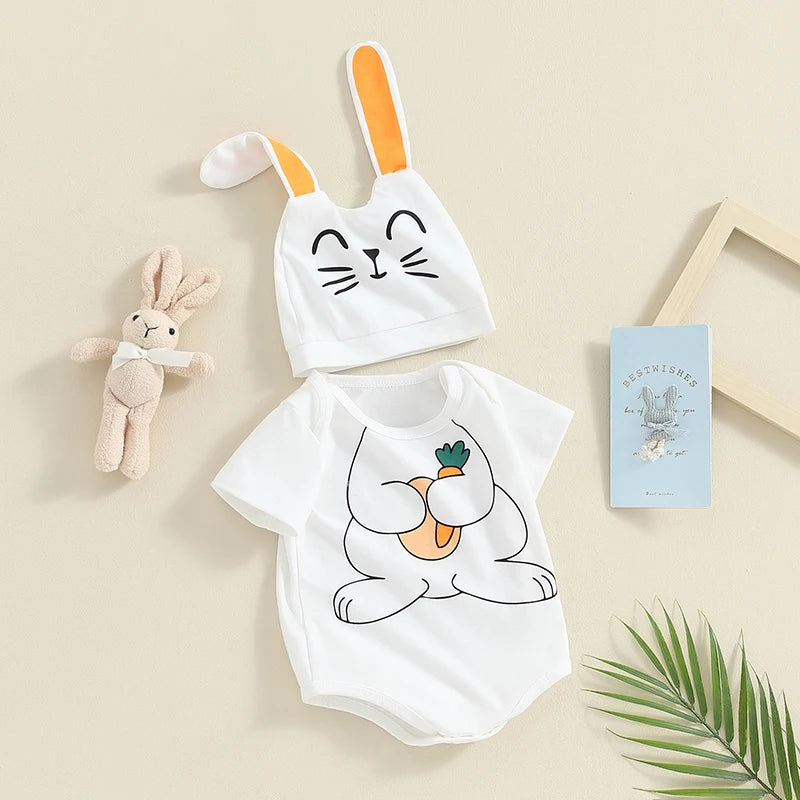 Short Sleeve Bunny with Long Rabbit Ear Hat Set