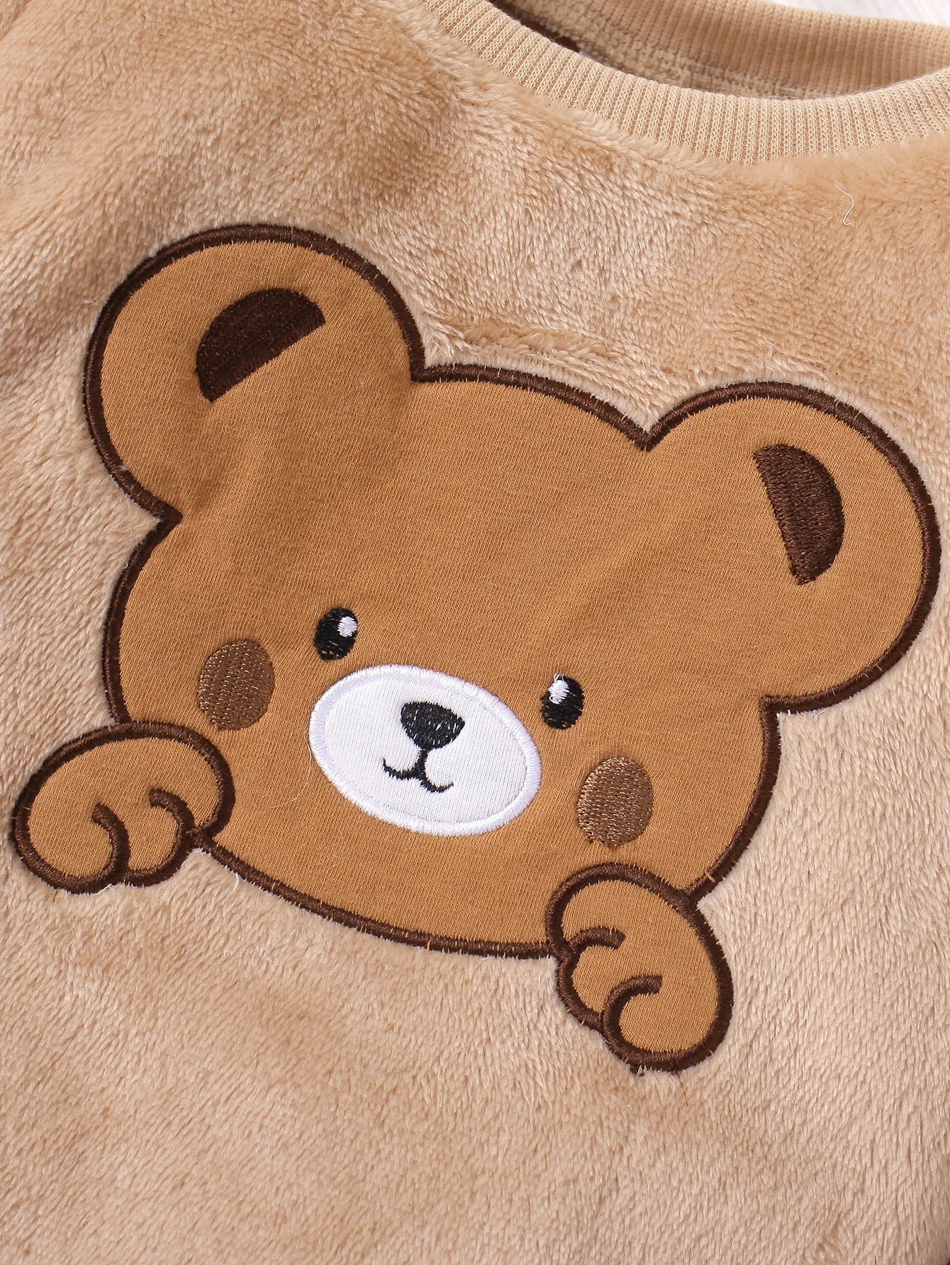 Toddler Cartoon Bear Top+Elastic Waist Pants Set