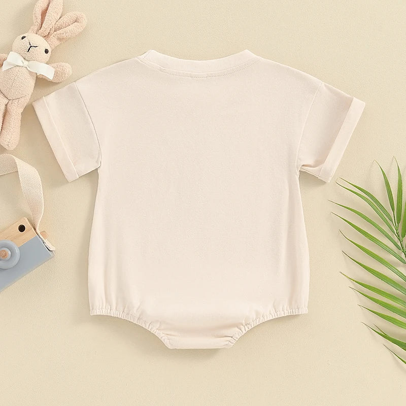 Bunny Printed Short Sleeve Romper
