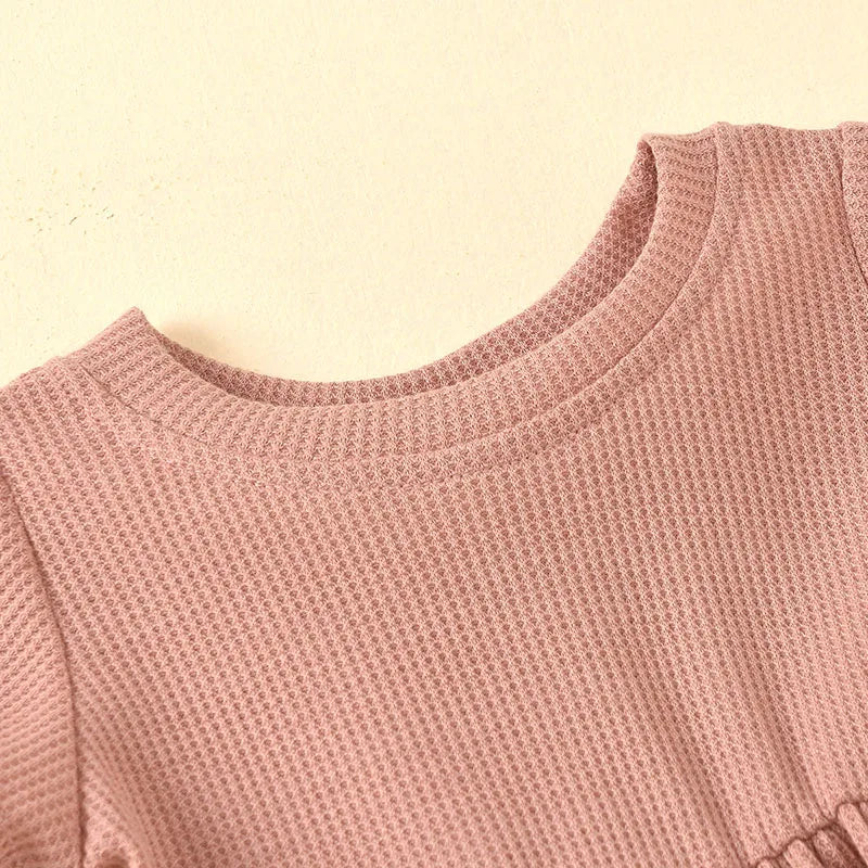 Summer Newborn Baby Girl Set Cotton linen Solid O-neck Short Sleeve Ruffles T-shirt Shorts Suit Infant Clothes Outfit