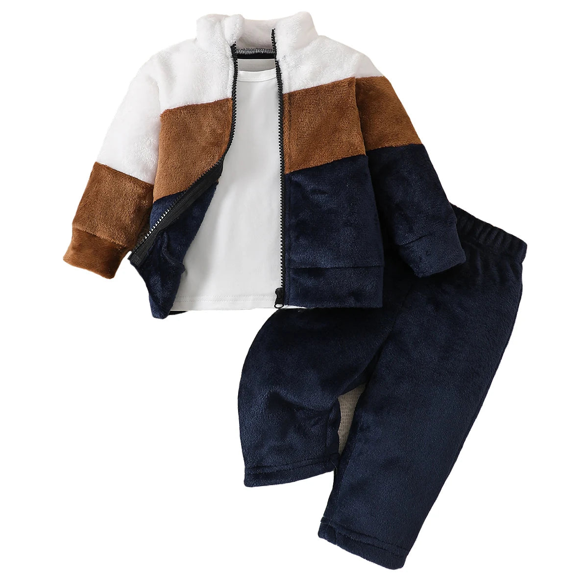 3pcs Baby Clothes Set Fleece Jacket and Pants+T-Shirt Outfit