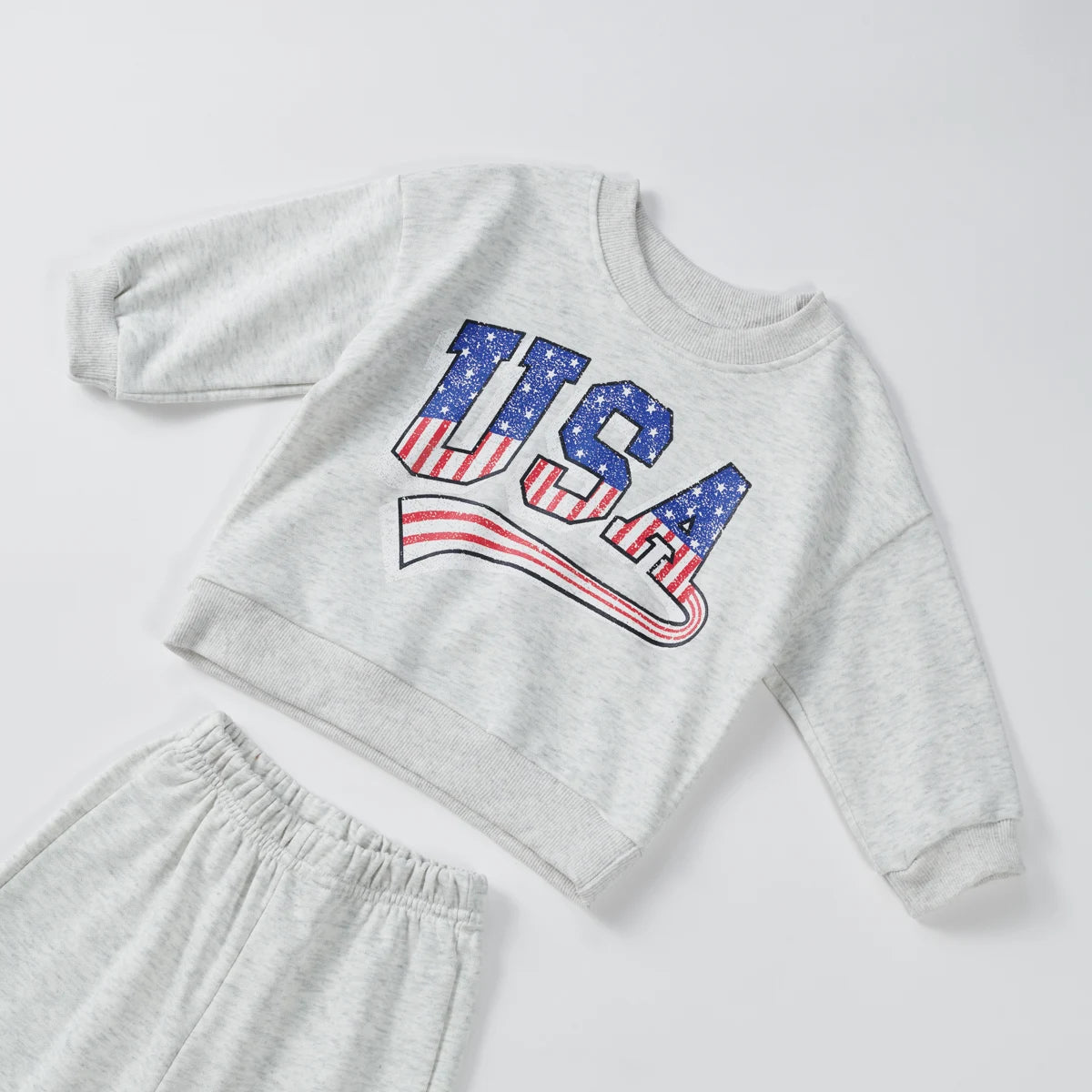 USA Printing Tshirt +shorts Clothes Toddler Clothing Sets