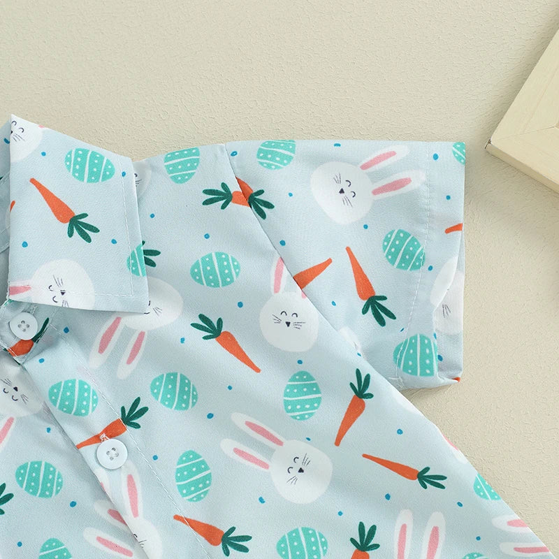 Bunny Carrot Short Sleeve Shirt and Solid Color Shorts