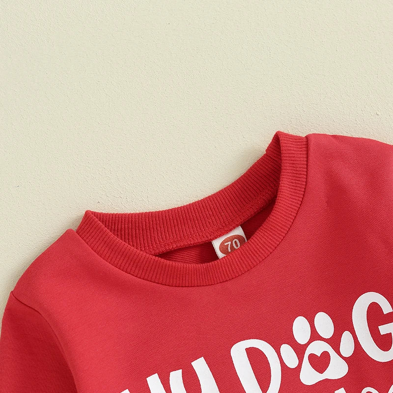 Crewneck Sweatshirt Red Jogger Pants Valentine s Day Outfit
