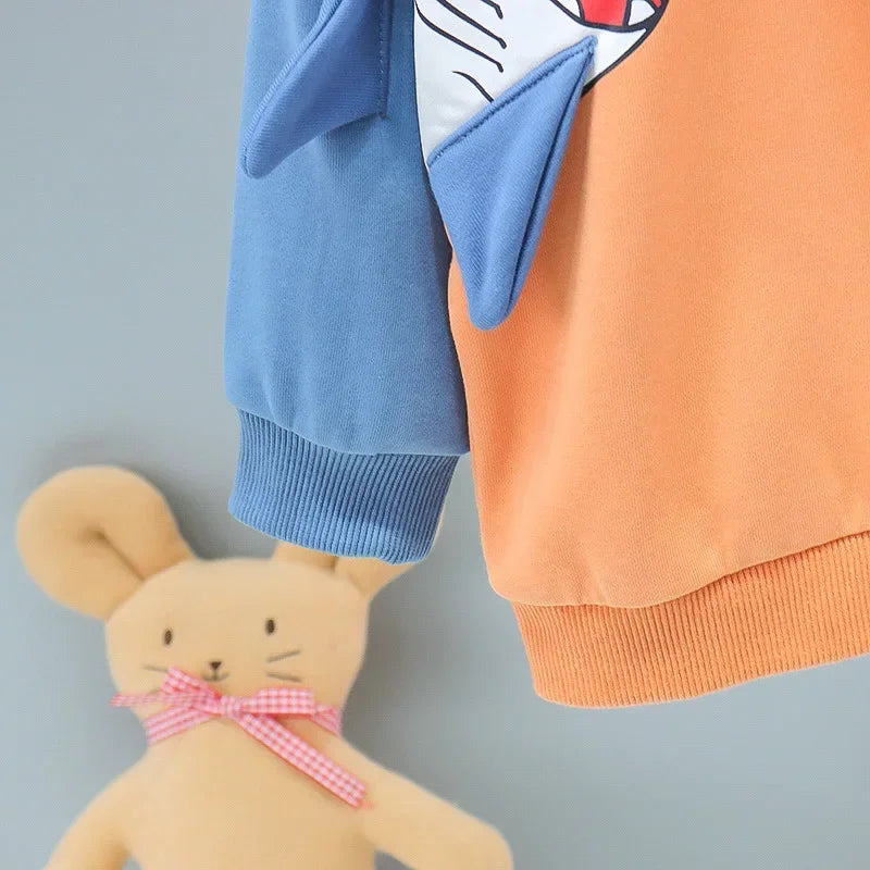 Spring Baby Girl Boy Shark Cartoon Clothes Set Winter Long Sleeve Sweatshirt Pullover Top and Pant 2pc Outfit Children Tracksuit