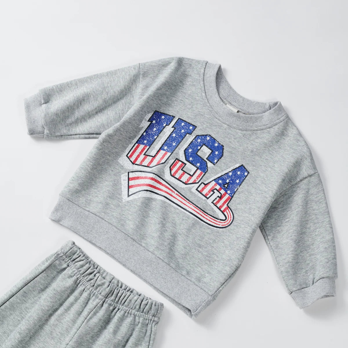 USA Printing Tshirt +shorts Clothes Toddler Clothing Sets
