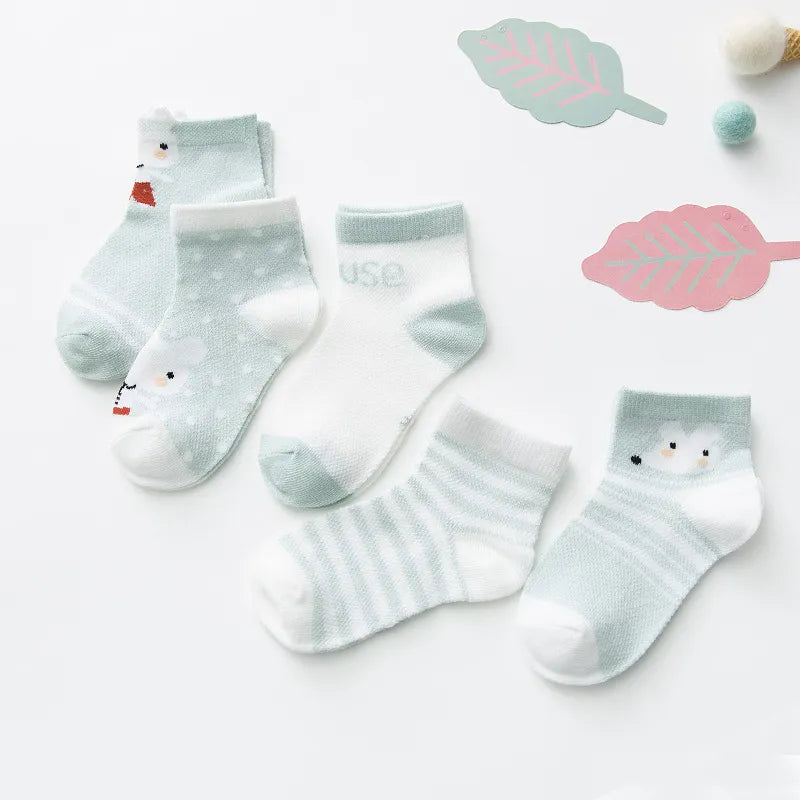 5Pairs Infant Baby Socks Cotton Mesh