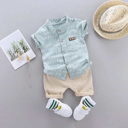 Short Sleeve Shirt + Pants for Boy 2 PCS Outwear