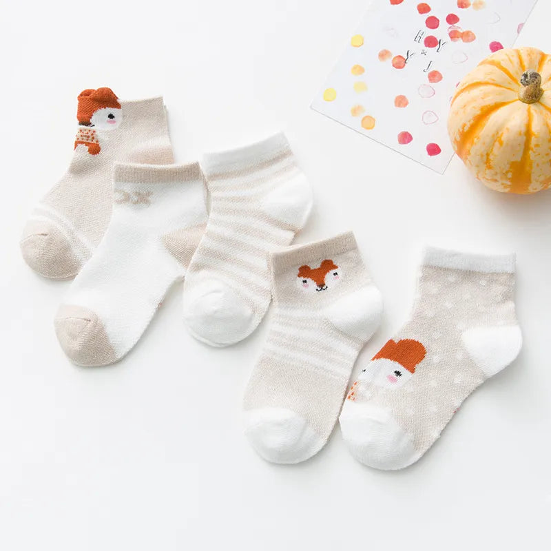 5Pairs Infant Baby Socks Cotton Mesh