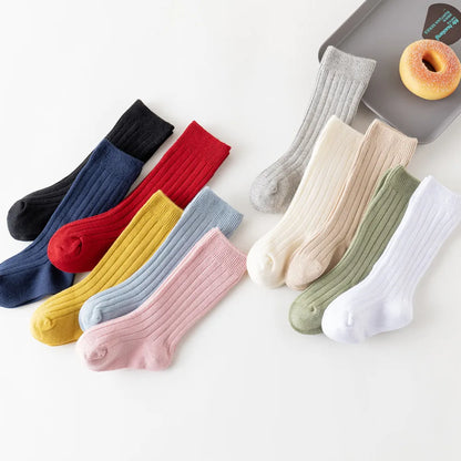 Baby Solid Cotton Stripe Plain Socks