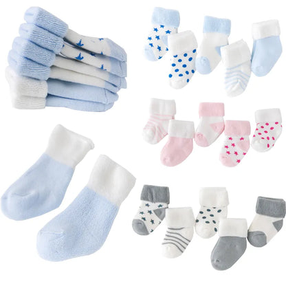 5Pair baby winter socks thick newborn