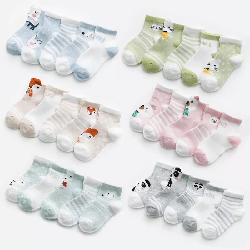 5Pairs Infant Baby Socks Cotton Mesh