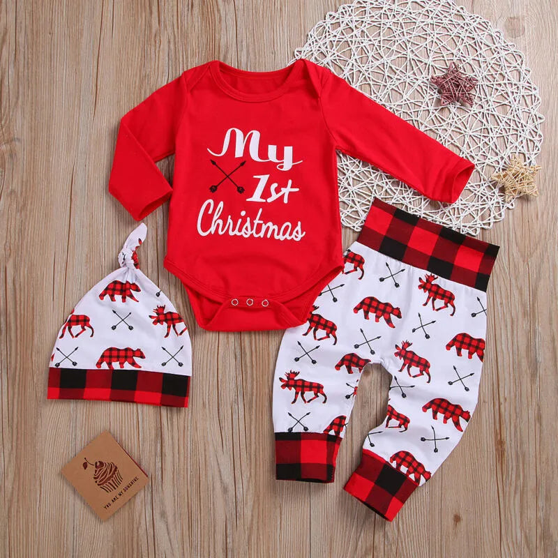 Infant Baby Christmas Elk Set