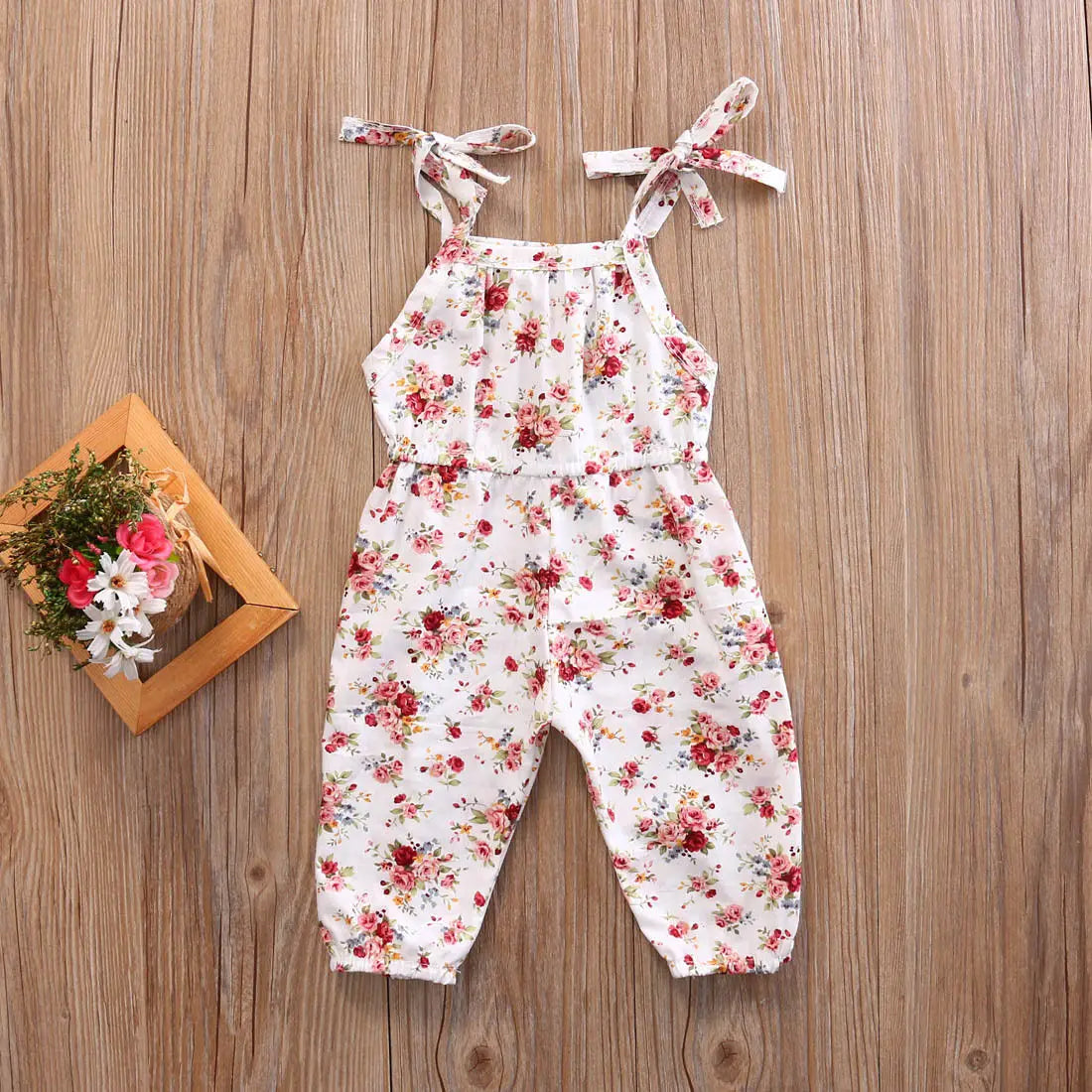 Floral Print Sleeveless Jumpsuit One Piece Outfit