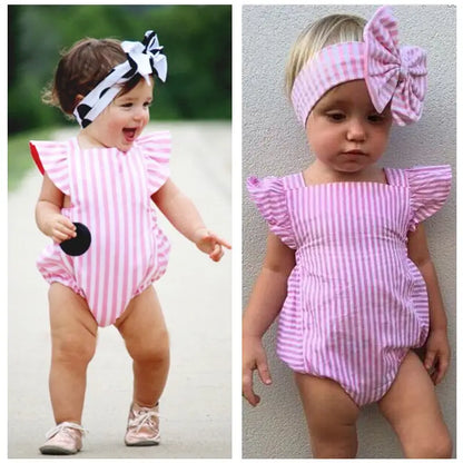 Pink Princess Bodysuit Baby Girl Clothes Kids Jumpsuit Sleeveless