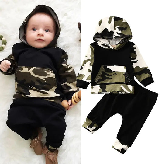 Hooded Tops Pants 2Pcs Outfits Set