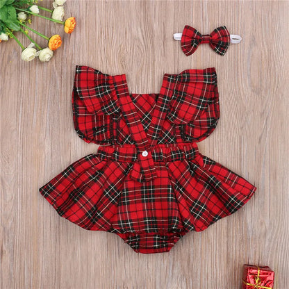 Baby Girls Christmas Ruffles Romper Tutu Skirts