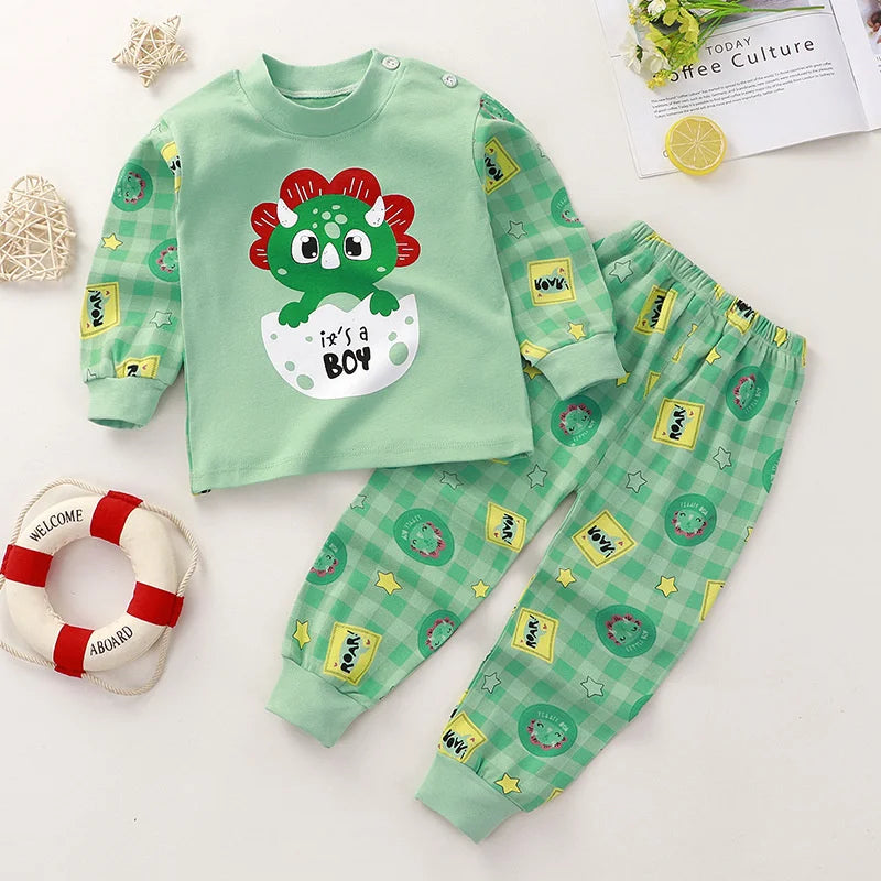 Christmas Pajama Set Elk Santa Claus Pattern