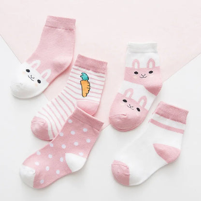 5 Pair Infant Cartoon Socks Cotton