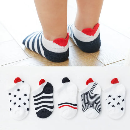 5Pairs Red Heart Baby Socks