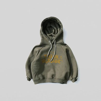 Print Hooded Sweatshirt Cotton Tops