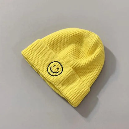 Baby Hat Solid Color Cartoon Smile