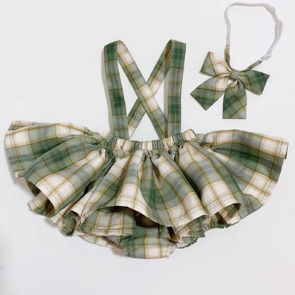 Baby Girl Formal Clothes Set White Shirt+Suspender Skirt+Bow Tie 3PCS Summer Child Clothing Set Outfit Baby Clothes Suit 1-7Y