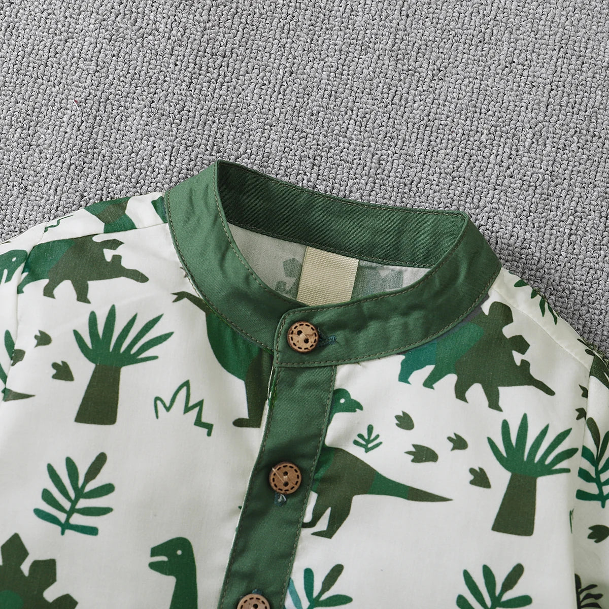 Short Sleeve Button Down Shirt  Solid Elastic Waist Shorts Set