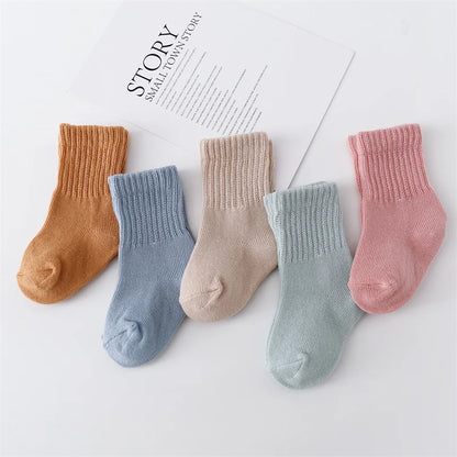 6Pairs Cotton Solid Soft Infant Socks