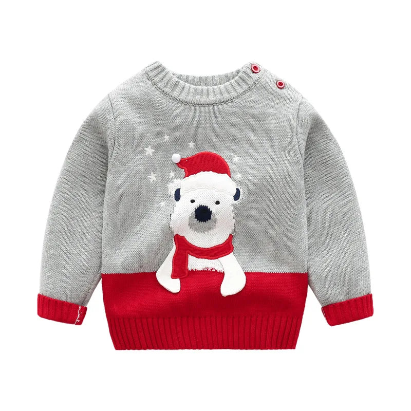 Christmas Cartoon Knitted Sweater Toddler Baby