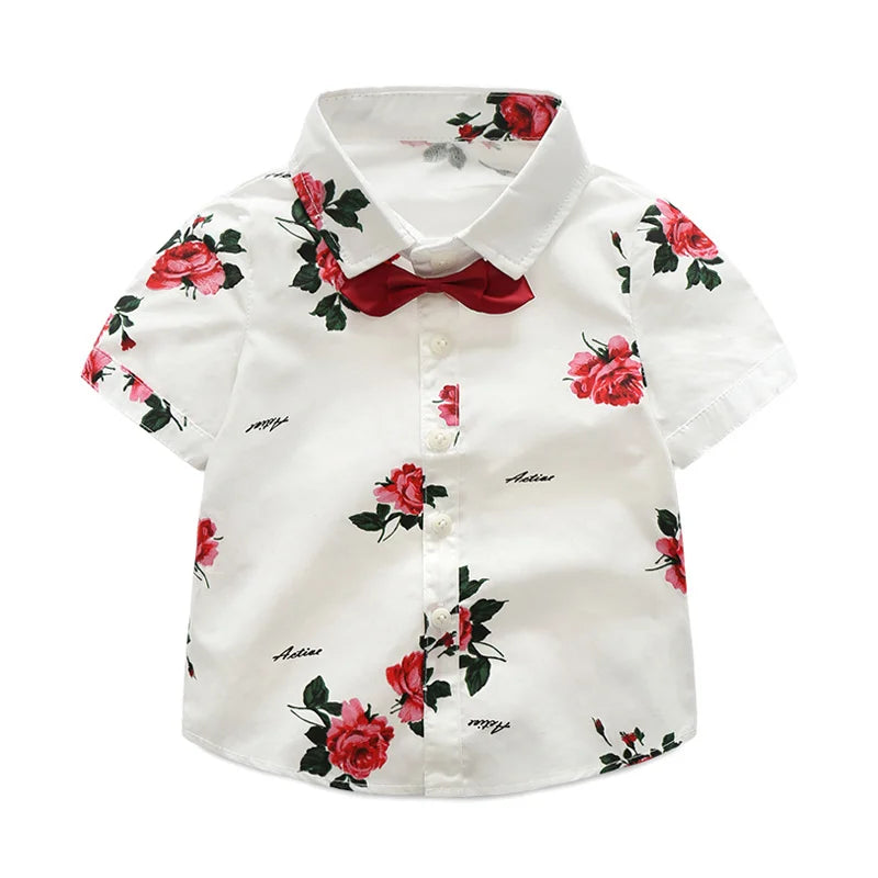 Baby Boys Clothes Outfit Bow Tie Shirt+Shorts