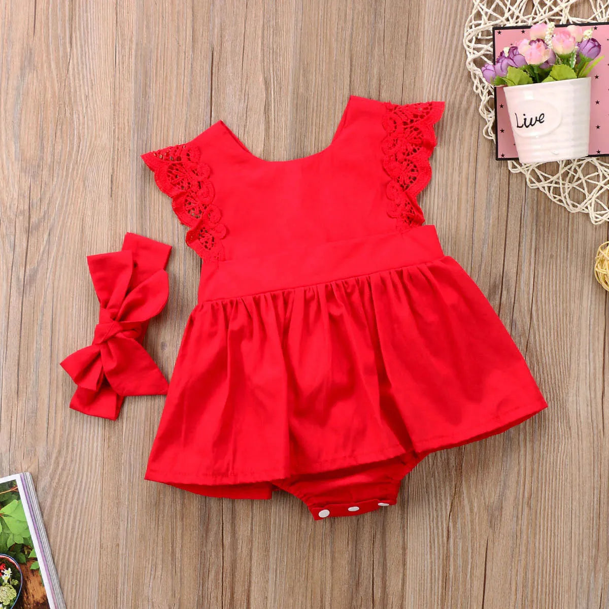 2Pcs Infant Christmas Chic Comfort Sleeveless Romper