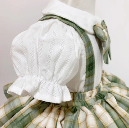 Baby Girl Formal Clothes Set White Shirt+Suspender Skirt+Bow Tie 3PCS Summer Child Clothing Set Outfit Baby Clothes Suit 1-7Y