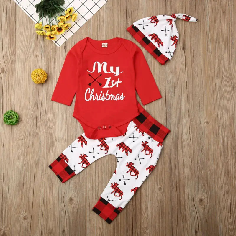 Infant Baby Christmas Elk Set